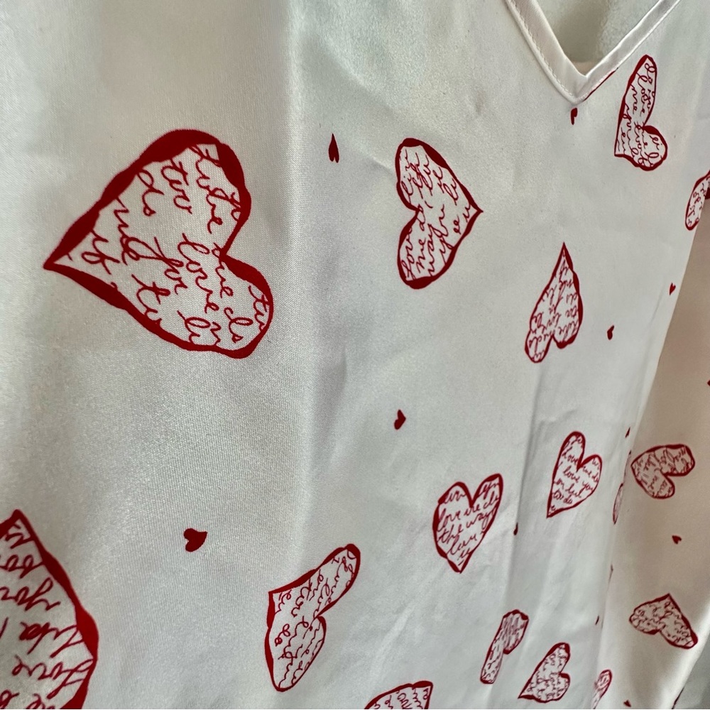 Romantic Moods Heart Print Silky Nightie - Picture 5 of 6